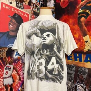 Vintage 90s Nike Charles Barkley T Shirt NBA Basketball‎ Graphic Tee Sz XL